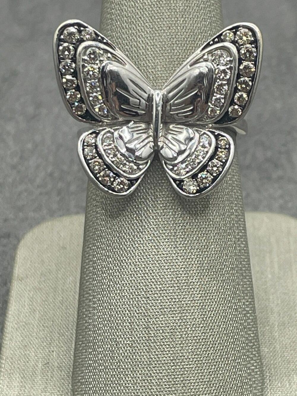 14K White Gold 'LeVian' Diamond Butterfly Ring (19682)